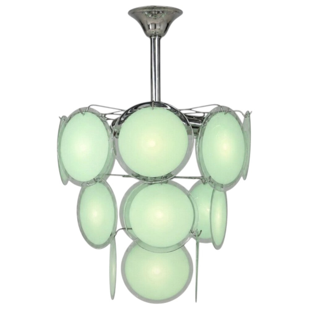 Mid-Century Modern, Mint Green Murano Glass, Pendant Light, 1960s