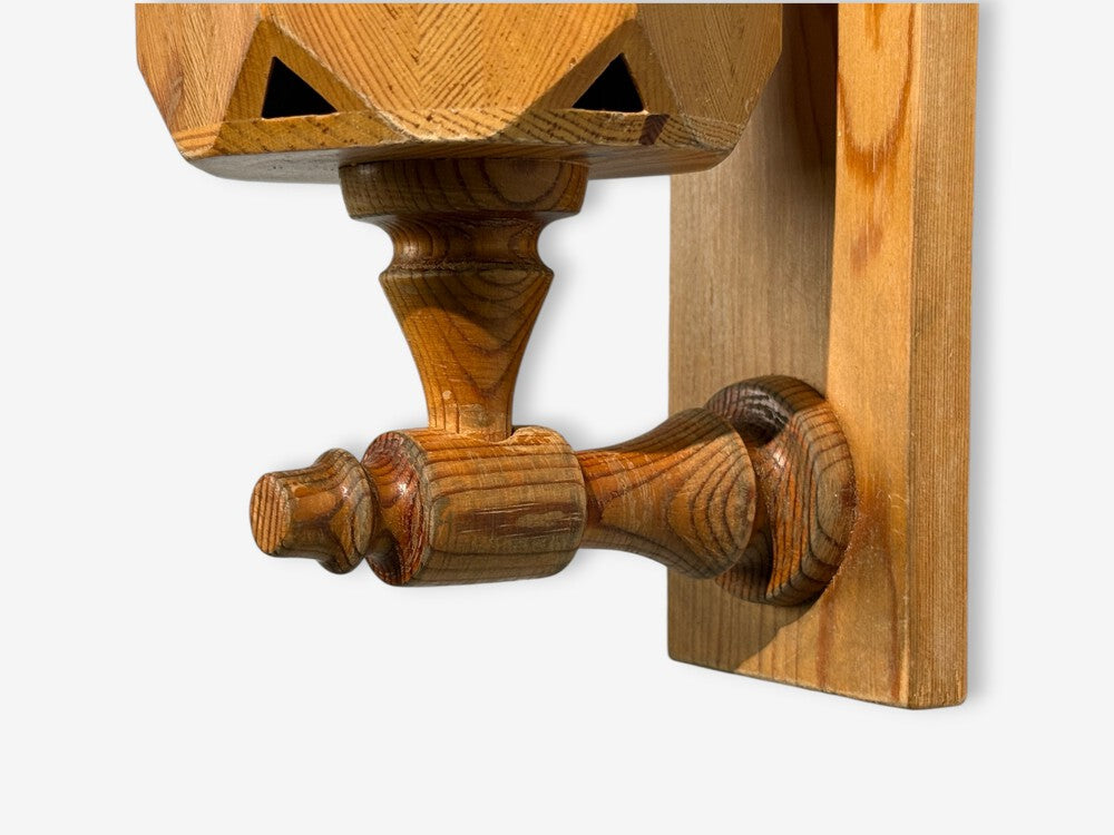 Swedish Modern, Pine, Wall Sconce, Sweden, 1970s