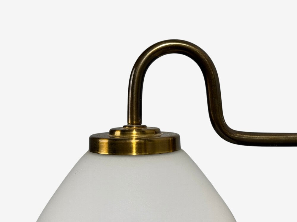 Swedish Modern, Double Wall Sconce, Brass, Glass, Sweden, 1980s