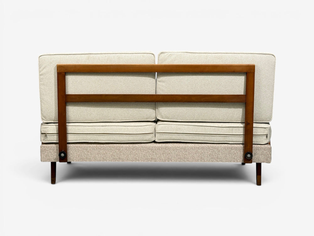 Peter Hvidt & Orla Mølgaard-Nielsen Style, Settee, Cream Boucle, Denmark, 1960s