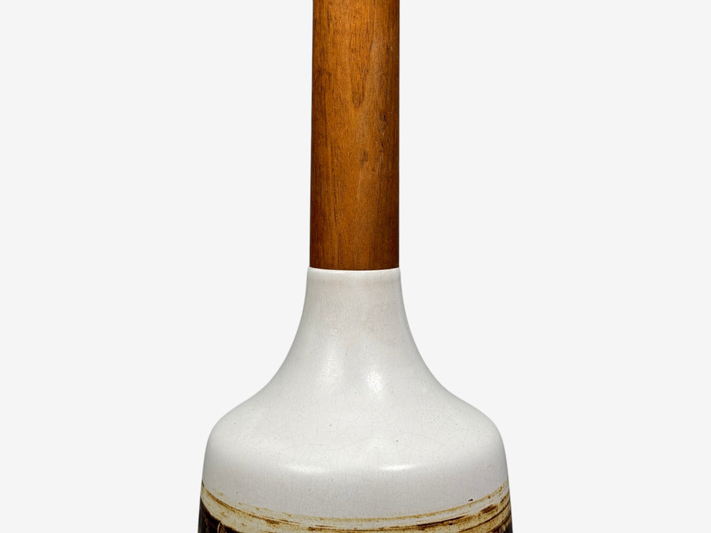 Gordon & Jane Martz, Table Lamp, Walnut, Beige Ceramic, USA, 1960s