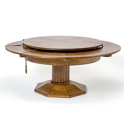 Josef Seiler, Rare Expanding Dining Table, Oak, Germany, 1920s