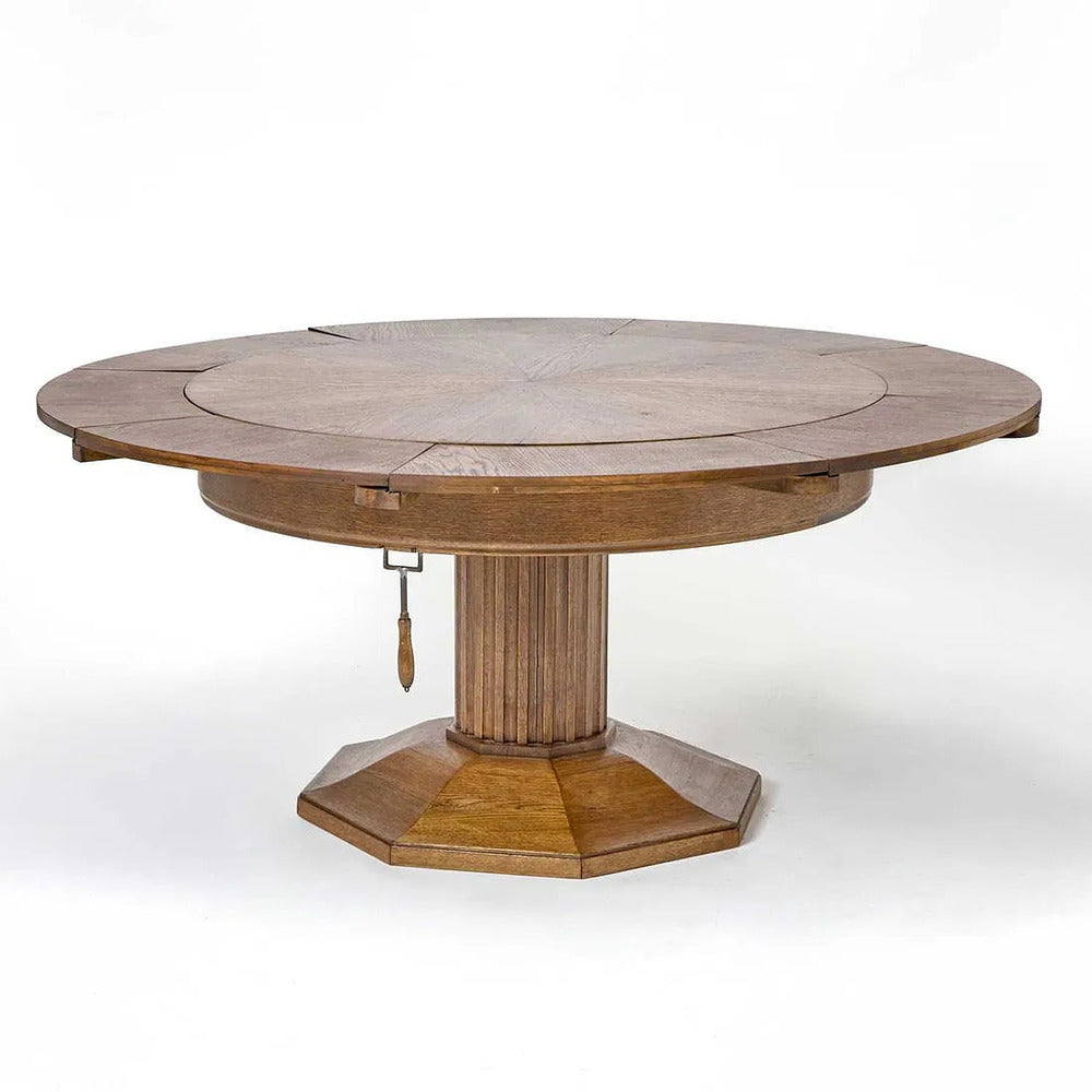 Josef Seiler, Rare Expanding Dining Table, Oak, Germany, 1920s