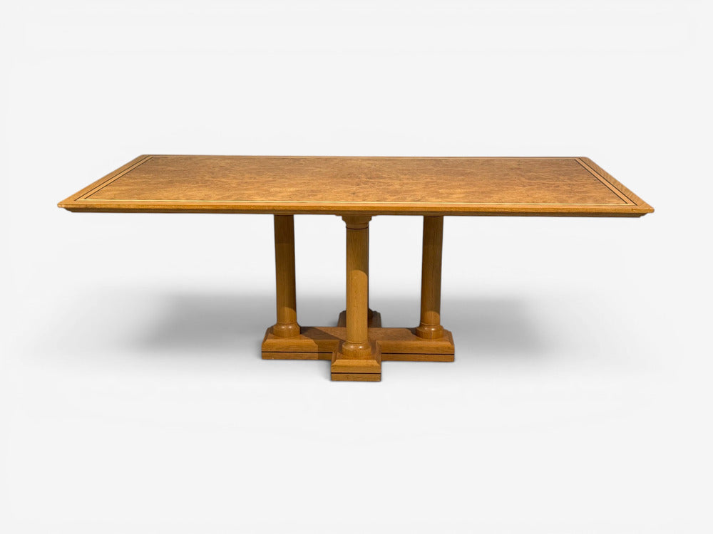 David Linley, Inlaid Dining Table, Burlwood Oak, United Kingdom, 2000s