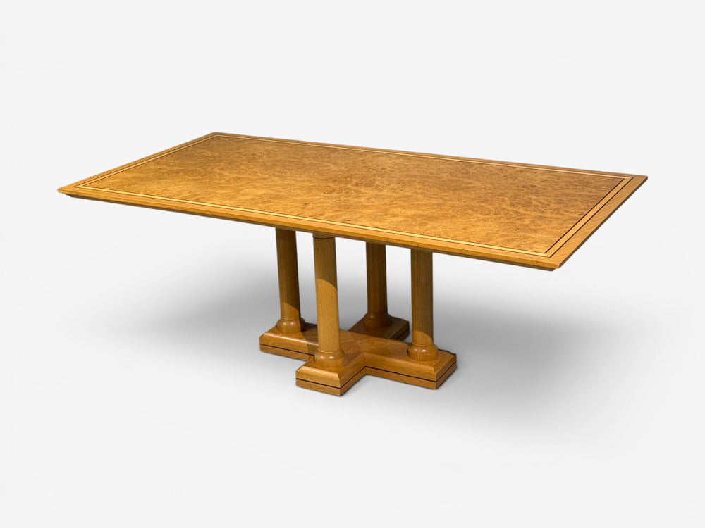 David Linley, Inlaid Dining Table, Burlwood Oak, United Kingdom, 2000s