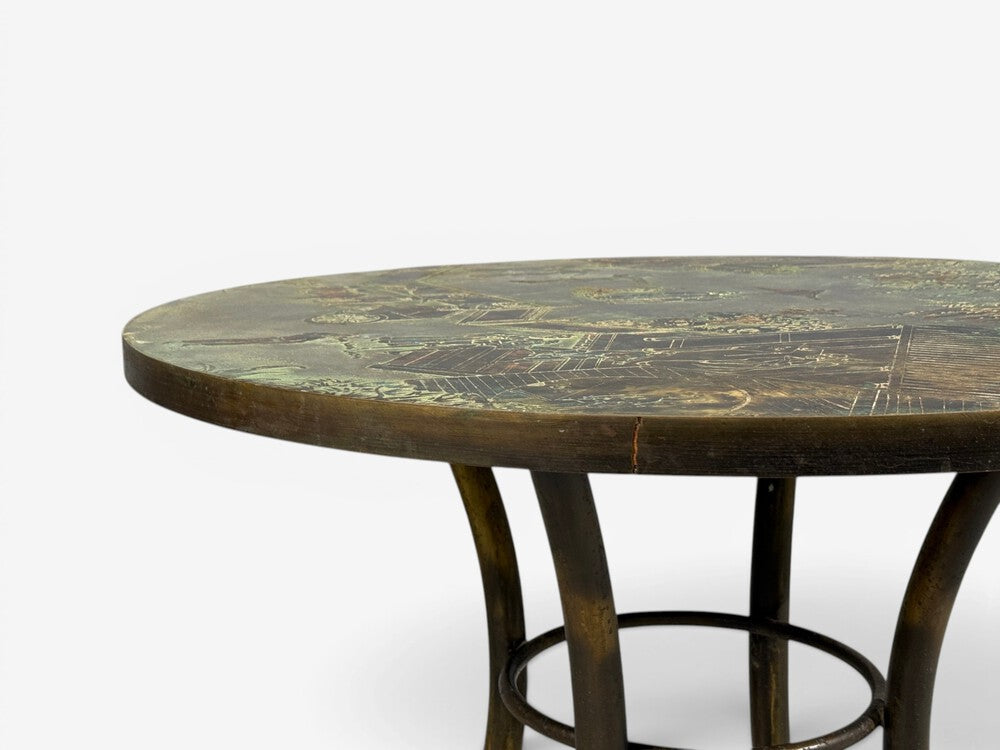 Philip and Kelvin LaVerne, Rare Center Table, Bronze, USA, 1960s