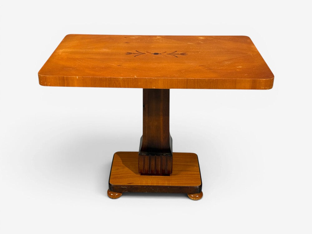 Swedish Art Deco, Inlaid Side Table, Stained Wood, Sweden, 1930s