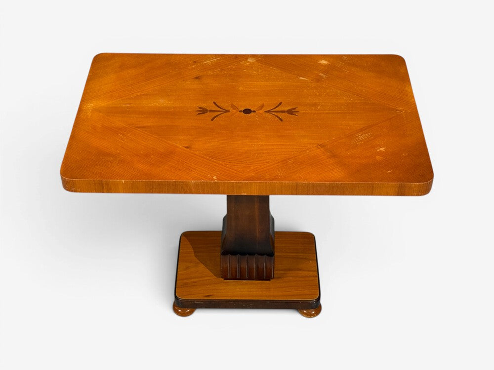 Swedish Art Deco, Inlaid Side Table, Stained Wood, Sweden, 1930s
