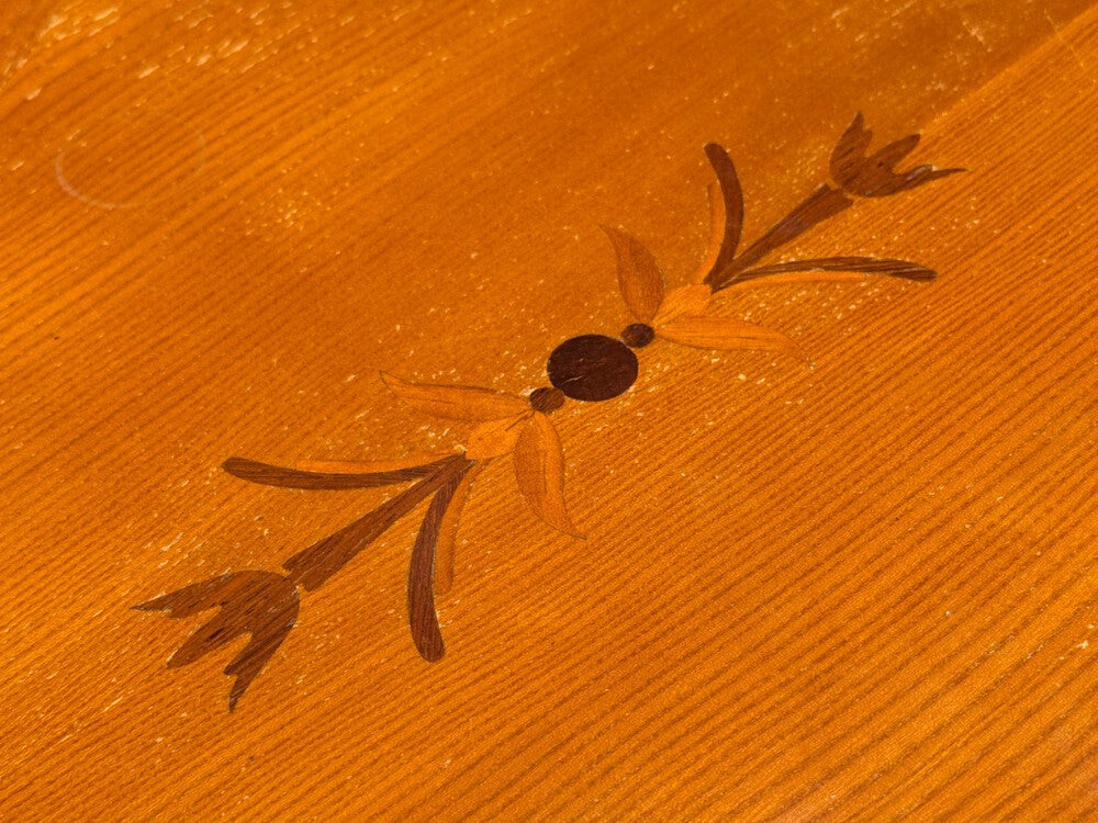 Swedish Art Deco, Inlaid Side Table, Stained Wood, Sweden, 1930s