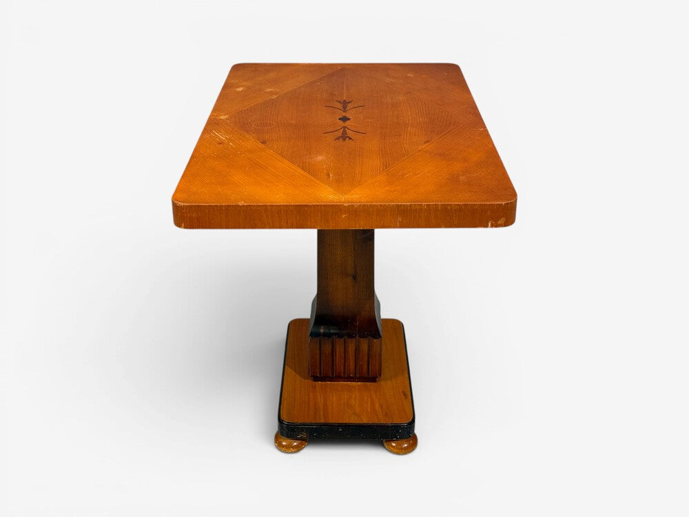 Swedish Art Deco, Inlaid Side Table, Stained Wood, Sweden, 1930s