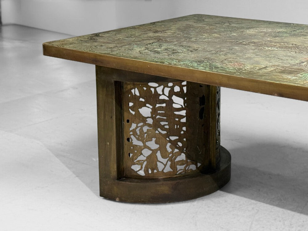 Philip and Kelvin LaVerne, Rare and Important Dining Table, Bronze, USA, 1960s