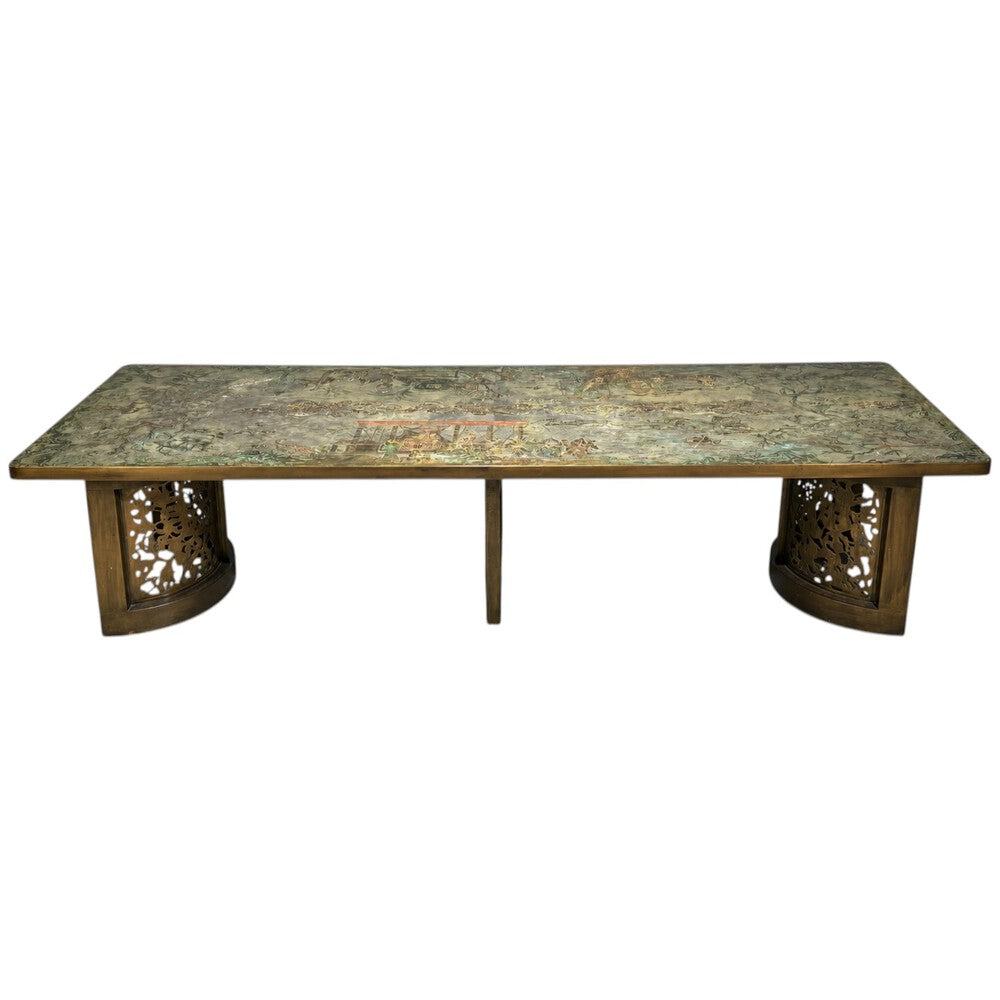 Philip and Kelvin LaVerne, Rare and Important Dining Table, Bronze, USA, 1960s