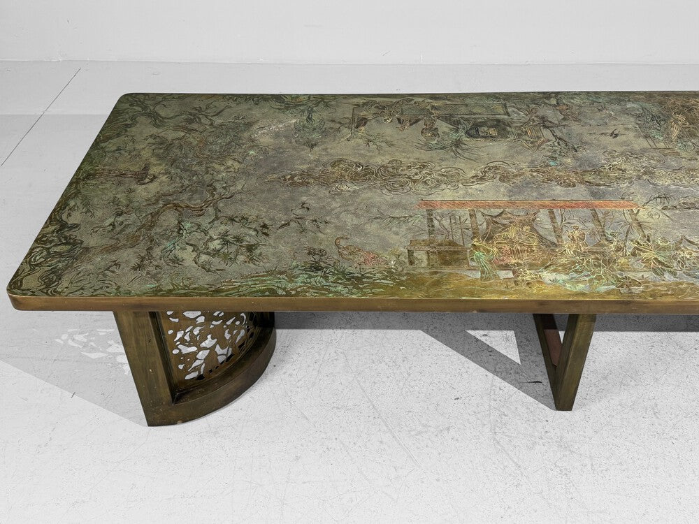 Philip and Kelvin LaVerne, Rare and Important Dining Table, Bronze, USA, 1960s