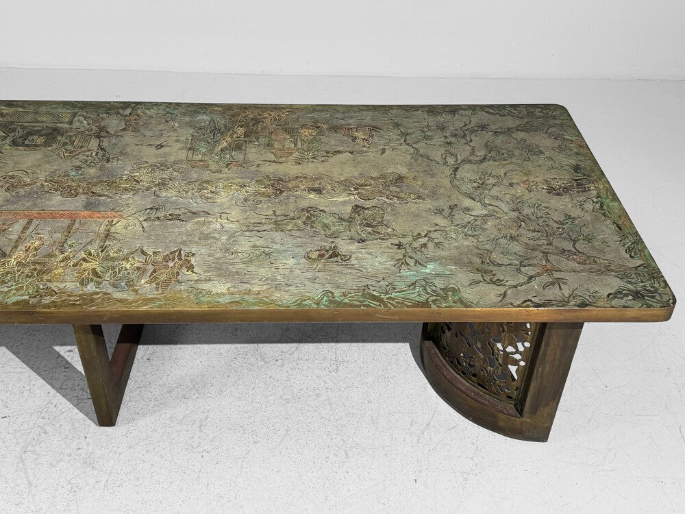Philip and Kelvin LaVerne, Rare and Important Dining Table, Bronze, USA, 1960s
