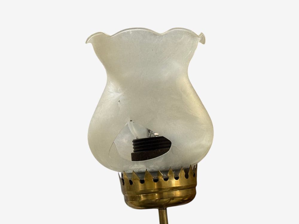 Swedish Modern, Pendant Light, Brass, Glass, Sweden, 1950s