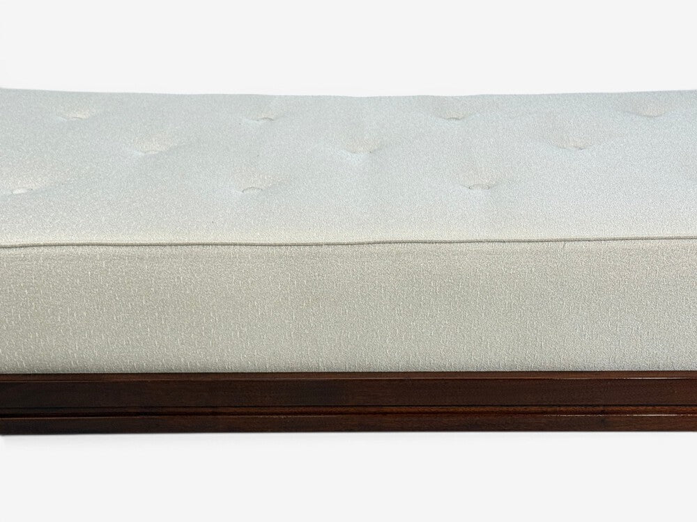 Martin Borenstein, Daybed, Walnut, Steel, Beige Upholstery, USA, 1960s