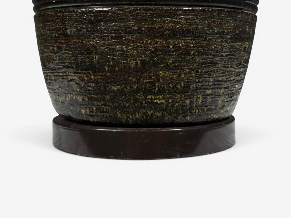 Bitossi attr., Monumental Table Lamp, Green Glazed Ceramic, Italy, 1960s