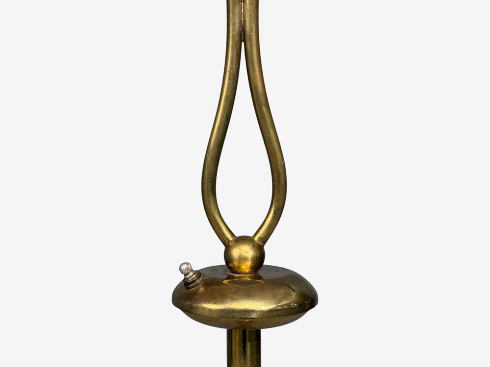 American Modern, Floor Lamp, Walnut, Brass, Vellum, USA, 1950s