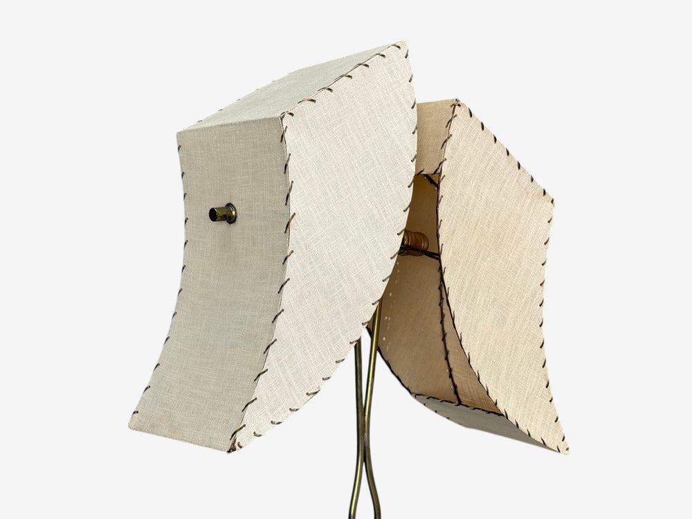 American Modern, Floor Lamp, Walnut, Brass, Vellum, USA, 1950s