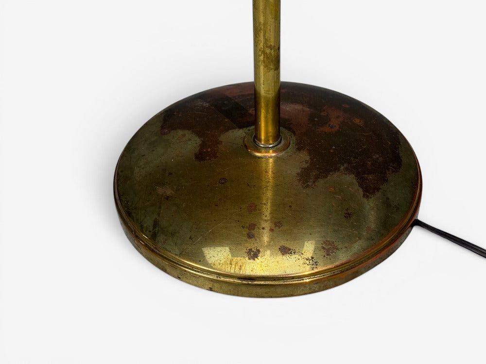 American Modern, Floor Lamp, Walnut, Brass, Vellum, USA, 1950s