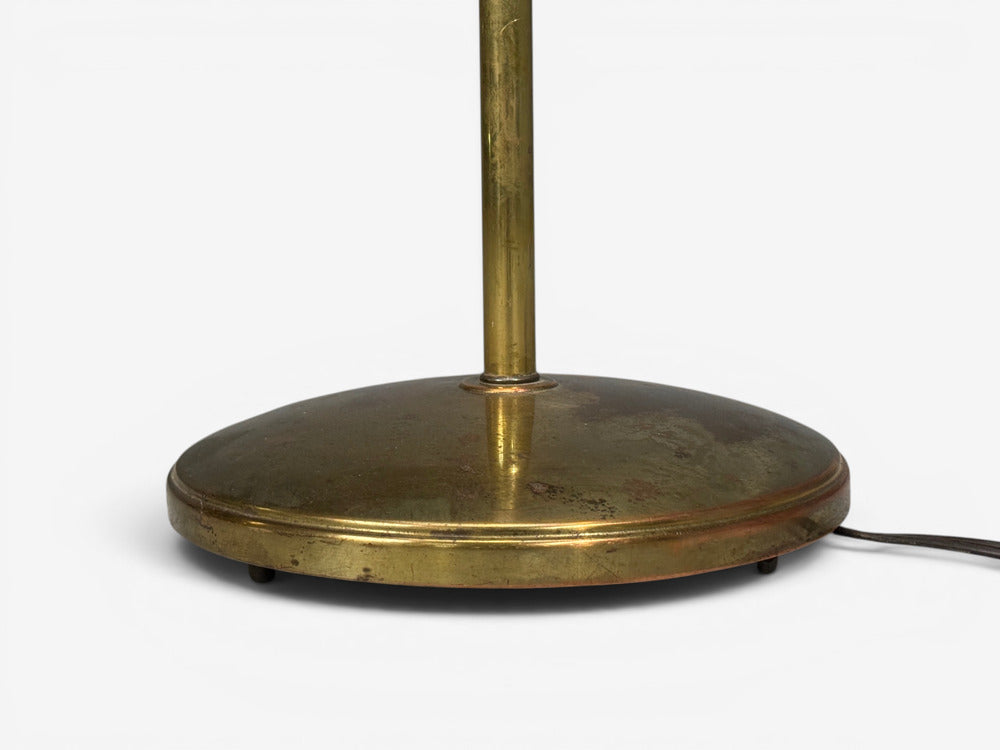 American Modern, Floor Lamp, Walnut, Brass, Vellum, USA, 1950s