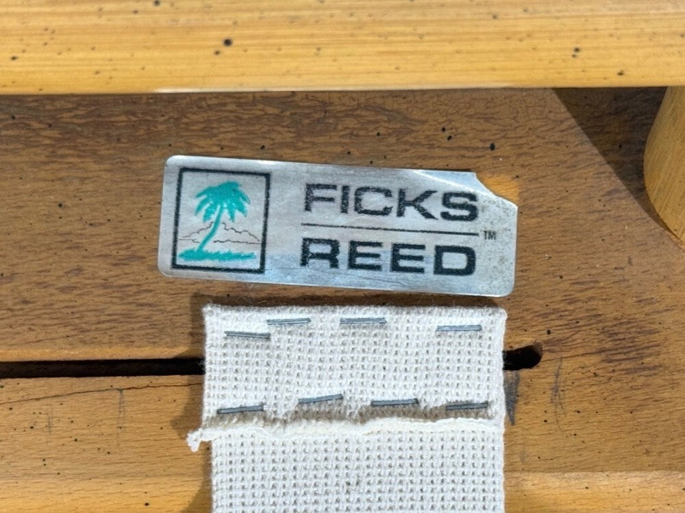 Ficks Reed, Two Seater Sofa, Bamboo, Cane, White Fabric, USA, 1950s