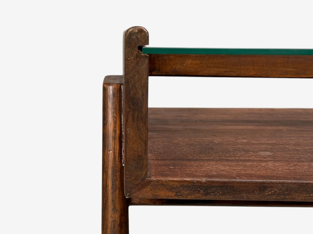 Pierre Jeanneret, Coffee Table, Teak, Glass, Chandigarh, India, 1960s