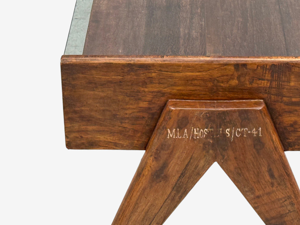Pierre Jeanneret, Coffee Table, Teak, Glass, Chandigarh, India, 1960s