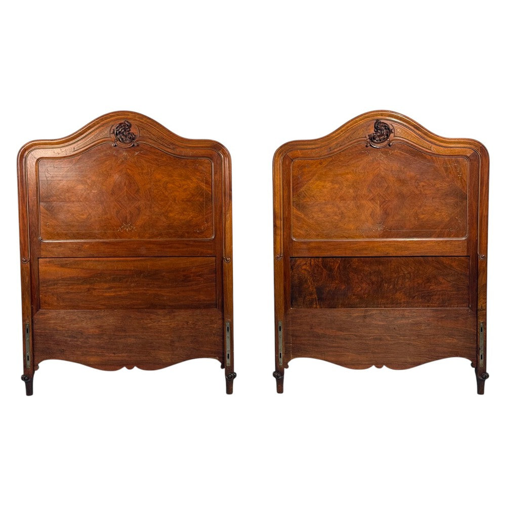 French Provincial Style, Twin Headboards, Walnut, Gilt, France, 20th c.