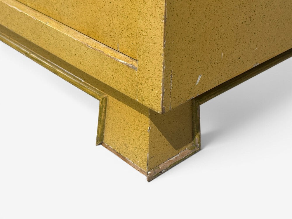 James Mont, Credenza, Yellow Painted Wood, USA, 1950s