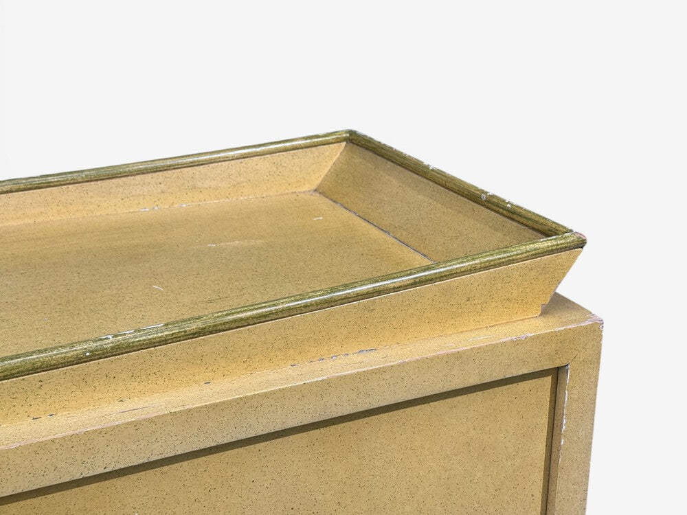 James Mont, Credenza, Yellow Painted Wood, USA, 1950s
