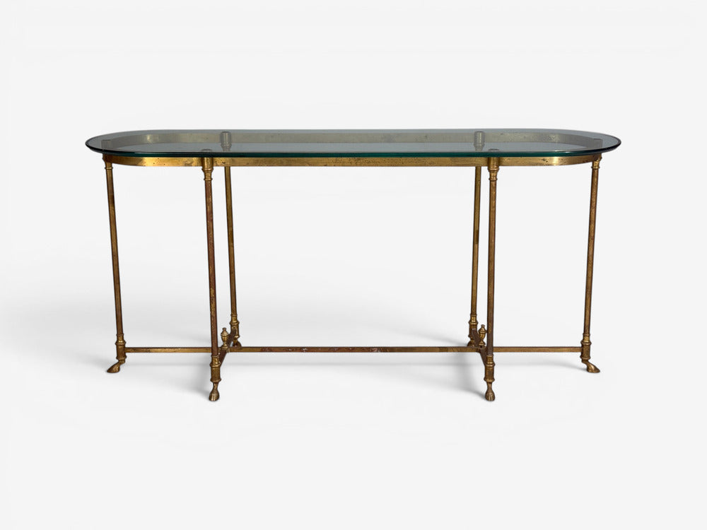 LaBarge, German Modern, Console Table, Brass, Glass, Germany, 1970s