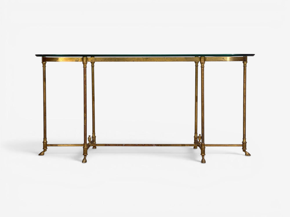 LaBarge, German Modern, Console Table, Brass, Glass, Germany, 1970s