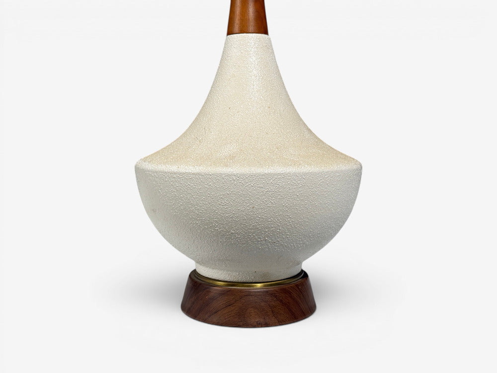 American Modern, Large Table Lamps, Porcelain, Walnut, Brass, USA, 1950s