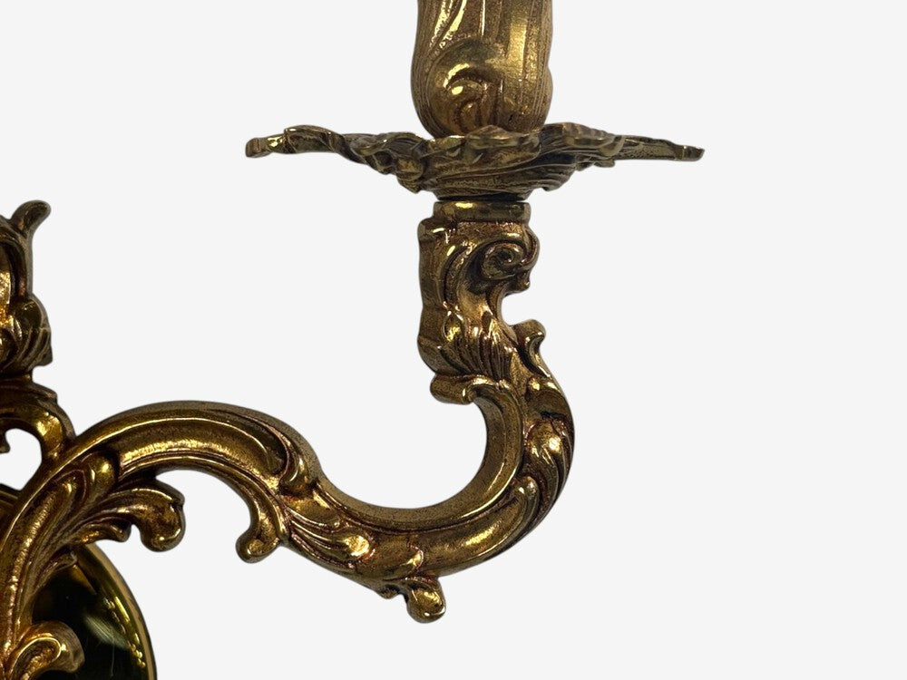 Louis XV Rococo Style, Candle Holder Sconces or Wall Lights, Bronze, Plastic, France, 20th c.