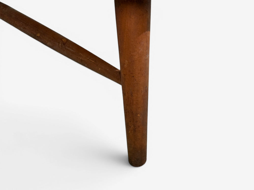 Elias Svendberg, Rare Easy Chair, Wood, Red Fabric, Sweden, 1940s