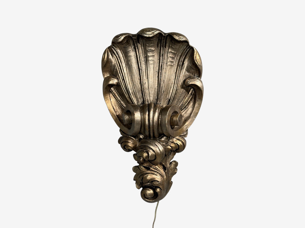 Grosfeld House attr., Large Shell Wall Sconces, Silver Leaf, USA, 1970s