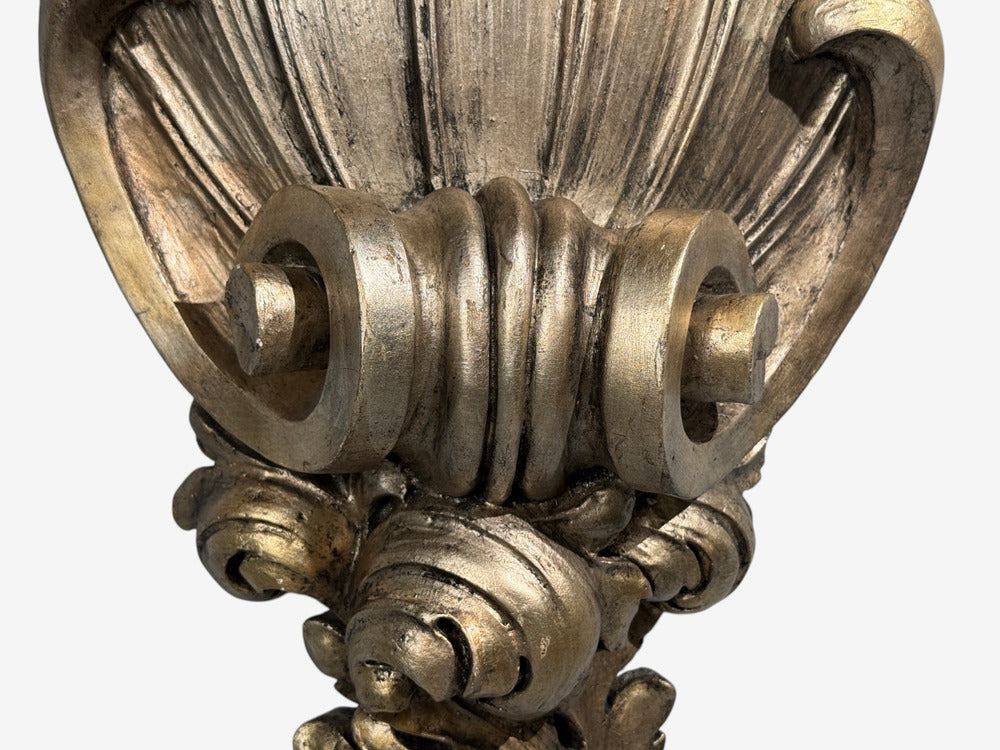 Grosfeld House attr., Large Shell Wall Sconces, Silver Leaf, USA, 1970s