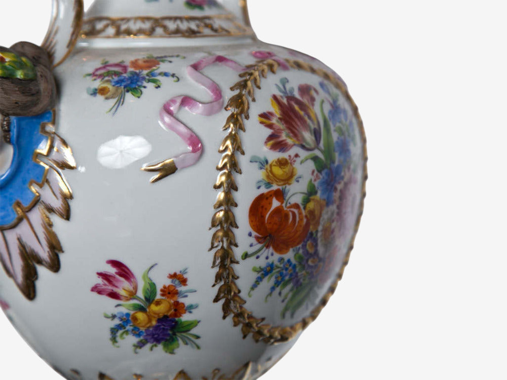 Regency Style, Urn Table Lamps, Porcelain, Painted Wood, France, 20th c.