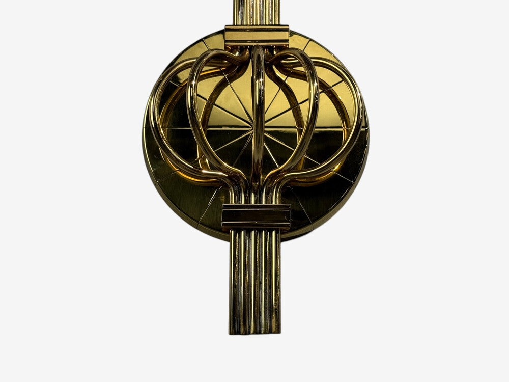 Tommi Parzinger, Candleholder Sconces, Polished Brass, Metal, USA c. 1955