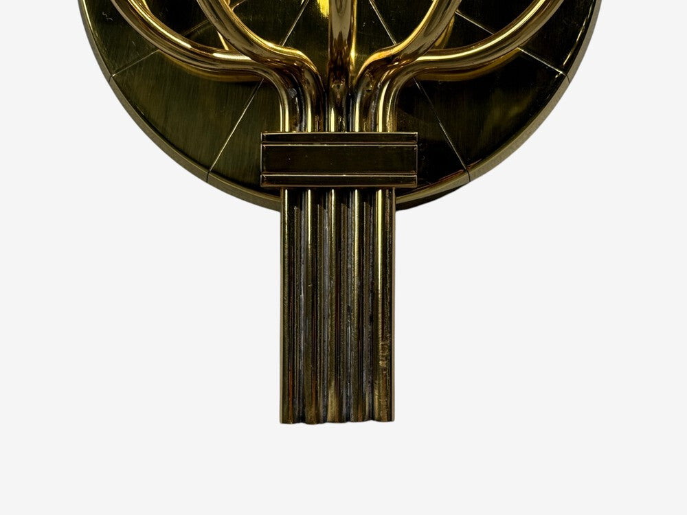 Tommi Parzinger, Candleholder Sconces, Polished Brass, Metal, USA c. 1955