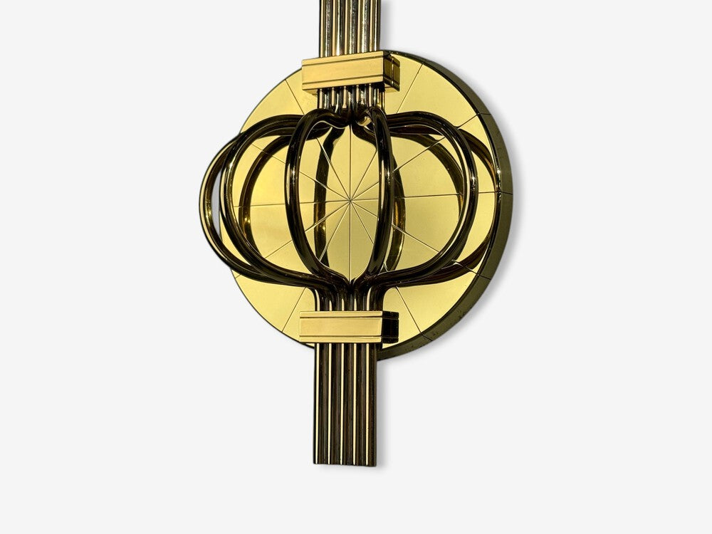 Tommi Parzinger, Candleholder Sconces, Polished Brass, Metal, USA c. 1955