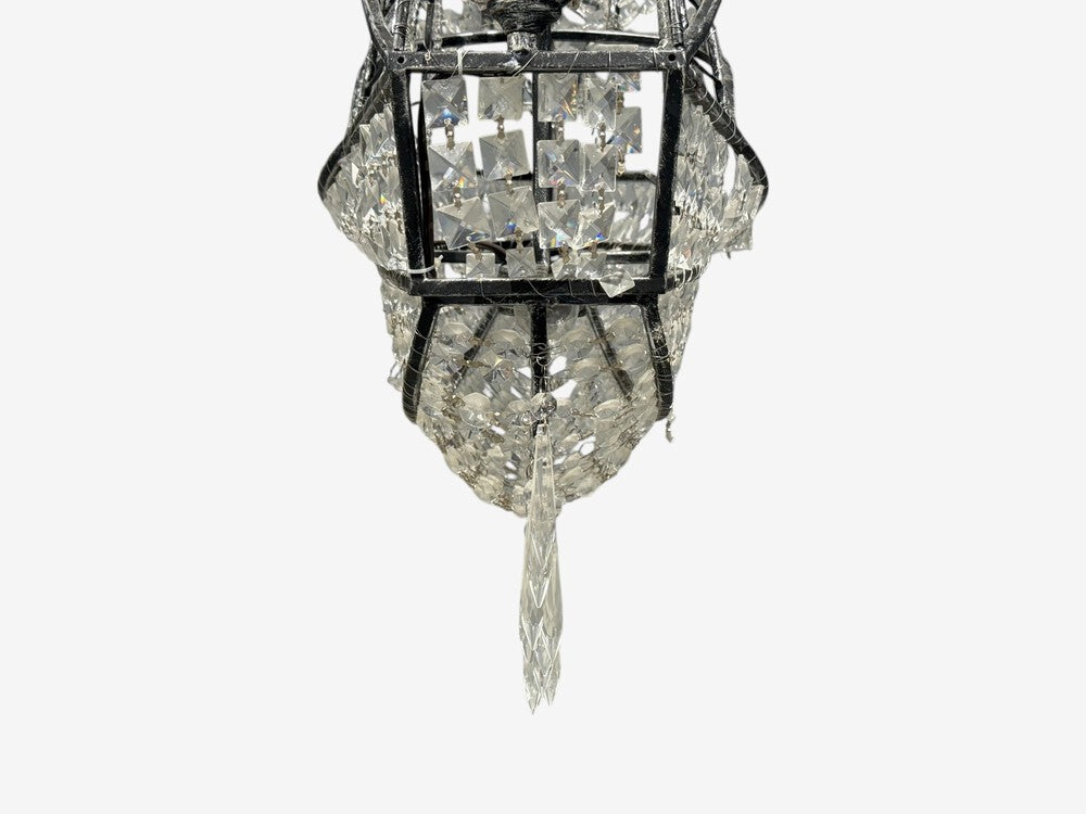 Neoclassical Style, Large Sail Boat Chandelier, Iron, Crystal, 2000s