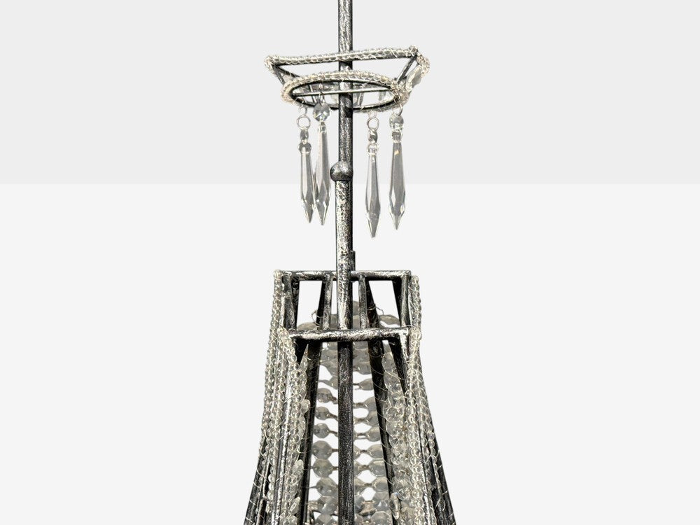 Neoclassical Style, Large Sail Boat Chandelier, Iron, Crystal, 2000s