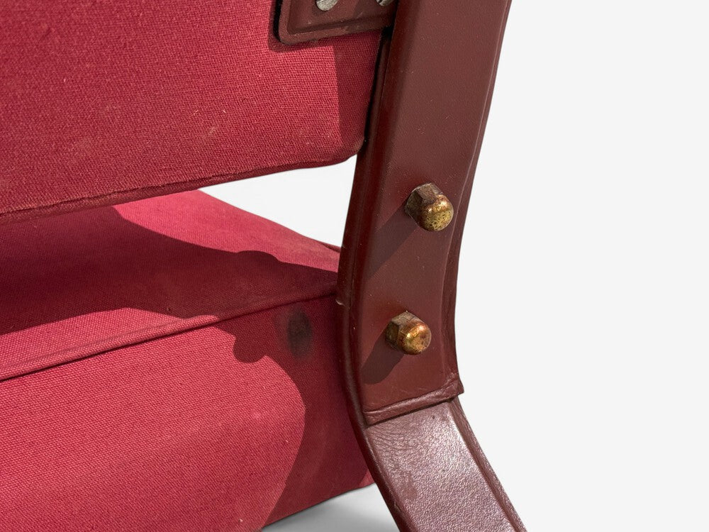 Jacques Adnet, Rare Settee, Leather, Steel, France, 1950s