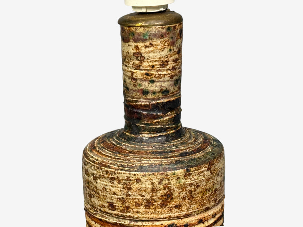 Tue Poulsen, Table Lamp, Beige Stoneware, Denmark, 1950s