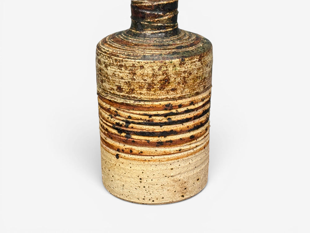 Tue Poulsen, Table Lamp, Beige Stoneware, Denmark, 1950s