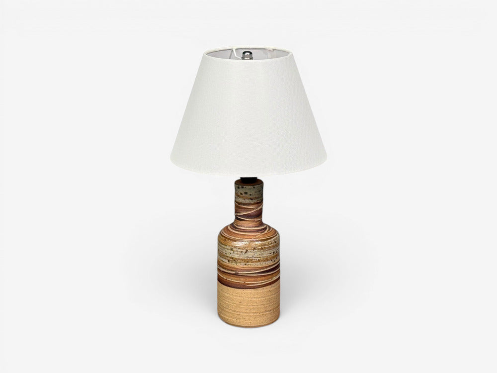 Tue Poulsen, Table Lamp, Beige Stoneware, Denmark, 1950s
