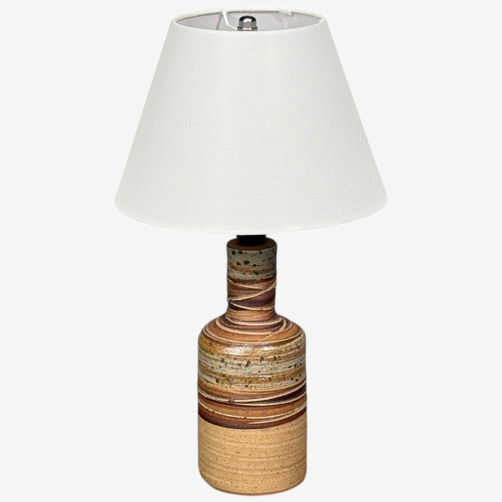 Tue Poulsen, Table Lamp, Beige Stoneware, Denmark, 1950s