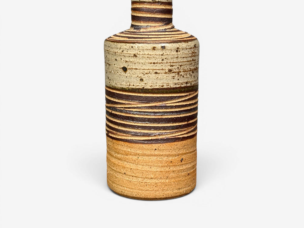 Tue Poulsen, Table Lamp, Beige Stoneware, Denmark, 1950s